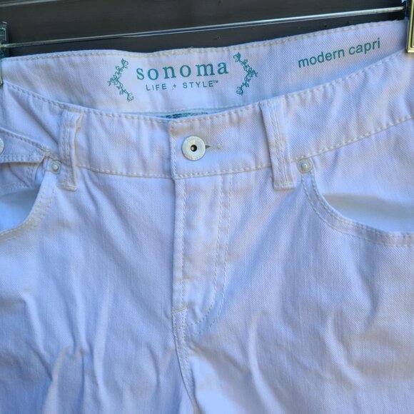 Sonoma Modern Capri White Cuffed Jeans size 6 - Picture 10 of 11